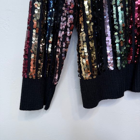 Oliver.O | Multicolored Sequins Embellished Metallic Jewel Tone Knit Sweater - Picture 11 of 16
